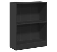 vidaXL Bibliothèque Etagère à Livres Armoire Latérale Meuble de Rangement Armoire de Stockage Salon Maison Noir 60x24x76 cm Bois d'Ingénierie