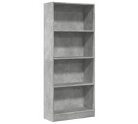 vidaXL Bibliothèque Etagère à Livres Armoire Latérale Meuble de Rangement Armoire de Stockage Salon Maison Gris Béton 60x24x76 cm Bois d'Ingénierie