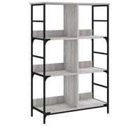 vidaXL Bibliothèque, Étagère à Livres avec 6 Compartiments, Meuble de Rangement Bureau Intérieur, Industriel, Sonoma Gris Bois d'Ingénierie