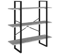 vidaXL Bibliothèque, Étagère à Livres avec Rangement, Meuble à Livres, Organisateur de Salon Salle de Séjour, Moderne, Gris Béton Bois d'Ingénierie