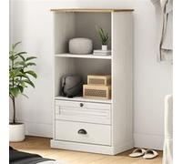 vidaXL Bibliothèque Vigo Bois massif de pin 60x35x114,5 cm avec tiroirs Blanc/Multicolore