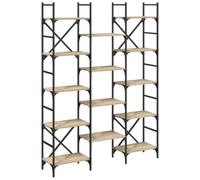 vidaXL Bibliothèque, Étagère à Livres, Meuble de Rangement, Organisateur de Salle de Séjour Bureau Chambre, Moderne, Chêne Sonoma Bois d'Ingénierie