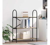 vidaXL Bibliothèque Étagère chêne sonoma 80 x 30 x 109 cm - 3 étagères, cadre acier