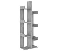 vidaXL Bibliothèque Étagère de Rangement Armoire à Livres Organisateur Meuble de Rangement Intérieur Sonoma Gris 48x25,5x140 cm Bois d'Ingénierie