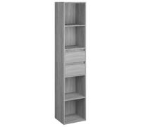 vidaXL Bibliothèque Étagère de Rangement Armoire à Livres Organisateur Meuble de Rangement Intérieur Sonoma Gris 36x30x171 cm Bois d'Ingénierie