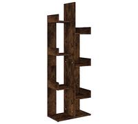 vidaXL Bibliothèque Étagère de Rangement Armoire à Livres Organisateur Meuble de Rangement Intérieur Chêne Fumé 48x25,5x140 cm Bois d'Ingénierie