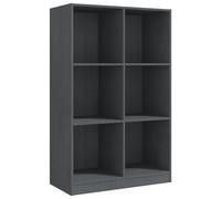 Vidaxl Bibliothèque Gris 70x33x110 Cm Bois De Pin Massif Marron