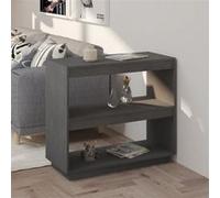 vidaXL Bibliothèque Gris 80x35x71 cm Bois de pin massif810881 Gris G