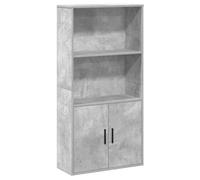 vidaXL Bibliothèque Gris béton 60x24x120 cm Bois d'ingénierie, étagère à Livres, Support de Rangement, Support à Livres, Armoire de Rangement