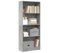 vidaXL Bibliothèque gris béton 60x24x143 cm bois d'ingénierie, étagère à livres, porte-livres, support à livres, armoire de 857815