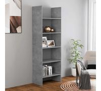 Vidaxl Bibliothèque Gris Béton 60x35x180 Cm Bois D'ingénierie Gris