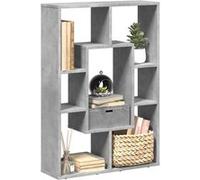 vidaXL Bibliothèque Gris béton 63x20x90 cm Bois d'ingénierie étagère de rangement
