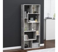 Vidaxl Bibliothèque Gris Béton 67x24x161 Cm Aggloméré Gris
