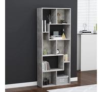 Vidaxl Bibliothèque Gris Béton 67x24x161 Cm Aggloméré Gris