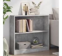 vidaXL Bibliothèque Gris béton 80x24x75 cm Bois d'ingénierie