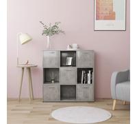 Vidaxl Bibliothèque Gris Béton 90x30x90 Cm Bois D’Ingénierie Gris