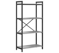 vidaXL Bibliothèque Grise Sonoma 60 x 30 118 cm - Étagère autoportante en Bois ingénieré et métal, avec Un Cadre Noir, des Pieds réglables. À Utiliser Uniquement à l'intérieur. Style Industriel, desi