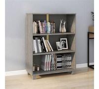 Bibliothèque Gris Foncé 85x35x112 cm Bois de Pin Massif Étagère Armoire vidaXL
