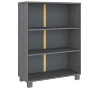 vidaXL Bibliothèque Étagère à livres Bois de pin massif Gris foncé 85×35×112 cm
