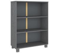 vidaXL Bibliothèque HAMAR Gris foncé 85x35x112 cm Bois de pin massif 340486