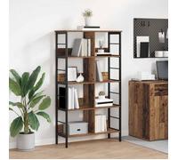 VIDAXL Bibliothèque industrielle 8 étagères Bois d'ingénierie et acier 82 x 32 x 144,5 cm - Bois ancien
