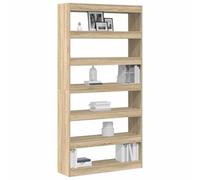 Bibliothèque moderne en bois d'ingénierie - vidaXL - 100x30x198 cm - Chêne Sonoma - 6 étagères - Fixation murale