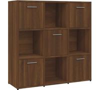 vidaXL Bibliothèque marron imitation chêne 90x30x90 cm Matériau dérivé du bois