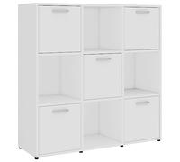 vidaXL Bibliothèque, Meuble de Rangement avec Compartiment, Armoire à Livres Salon Salle de Séjour Intérieur, Blanc Bois d’Ingénierie