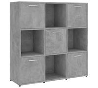 vidaXL Bibliothèque, Meuble de Rangement avec Compartiment, Armoire à Livres Salon Salle de Séjour Intérieur, Gris Béton Bois d’Ingénierie