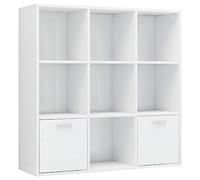 vidaXL Bibliothèque, Meuble de Rangement avec Porte, Armoire à Livres Salon Salle de Séjour Intérieur, Blanc Brillant Bois d’Ingénierie