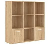 vidaXL Bibliothèque, Meuble de Rangement avec Porte, Armoire à Livres Salon Salle de Séjour Intérieur, Chêne Sonoma Bois d’Ingénierie