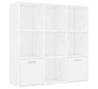 vidaXL Bibliothèque, Meuble de Rangement avec Porte, Armoire à Livres Salon Salle de Séjour Maison Intérieur, Blanc Bois d’Ingénierie