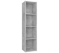 vidaXL Bibliothèque/Meuble TV, Armoire de Télévision avec Compartiment, Étagère à Livres de Salon Intérieur, Moderne, Gris Béton Bois d’Ingénierie