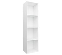 Vidaxl Bibliothèque/Meuble Tv Blanc 36x30x143 Cm Bois D'ingénierie Blanc