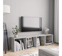 Vidaxl Bibliothèque/Meuble Tv Gris Béton 143x30x36 Cm Gris