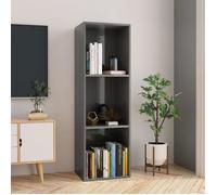 vidaXL Bibliothèque/Meuble TV Gris brillant 36x30x114 cm Aggloméré