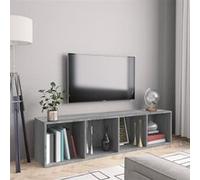 vidaXL Bibliothèque/Meuble TV Étagère Murale Centre de Divertissement Meuble de Rangement Salon Intérieur Sonoma Gris 143x30x36cm Bois d'Ingénierie