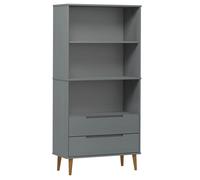 vidaXL Bibliothèque MOLDE Gris 85x35x170,5 cm Bois massif de pin