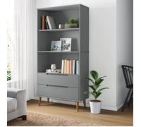 vidaXL Bibliothèque MOLDE Gris Bois massif de pin 85x35x170,5 cm 350542