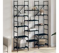 Vidaxl Bibliothèque Noir 127,5x28,5x172,5 Cm Bois D'ingénierie Multicolore