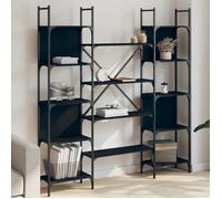 vidaXL Bibliothèque noir 155,5x24x166,5 cm bois d'ingénierie 838858