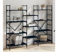 vidaXL Bibliothèque noire 160 x 28,5 x 136,5 cm bois d'ingénierie 838873