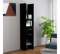 Vidaxl Bibliothèque Noir 40x35x180 Cm Bois D’Ingénierie Noir