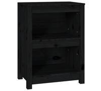 Vidaxl Bibliothèque Noir 50x35x68 Cm Bois De Pin Massif Marron