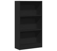 vidaXL Bibliothèque noire en bois d'ingénierie 60 x 24 x 109 cm