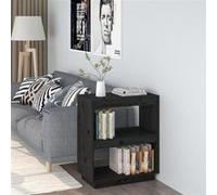 vidaXL Bibliothèque Etagère à Livres Armoire à Livres Armoire à Dossiers Organisateur de Maison Salon Noir 60x35x71 cm Bois de Pin Massif