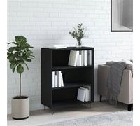 Bibliothèque, Armoire à Livres avec 3 Compartiments, Etagère à Livres avec Pieds, Meuble de Rangement Salon, Moderne, Noir Bois d'Ingénierie