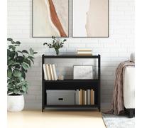 Vidaxl Bibliothèque Noir 80x30x78,5 Cm Bois D'ingénierie Et Fer Multicolore