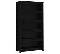 Vidaxl Bibliothèque Noir 80x35x154 Cm Bois De Pin Massif Marron