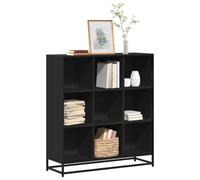 Vidaxl Bibliothèque Noir 97,5x33x107,5 Cm Bois D'ingénierie Et Métal Multicolore